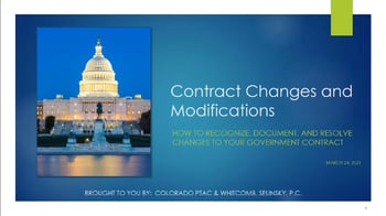 Government Contract Changes and Modifications