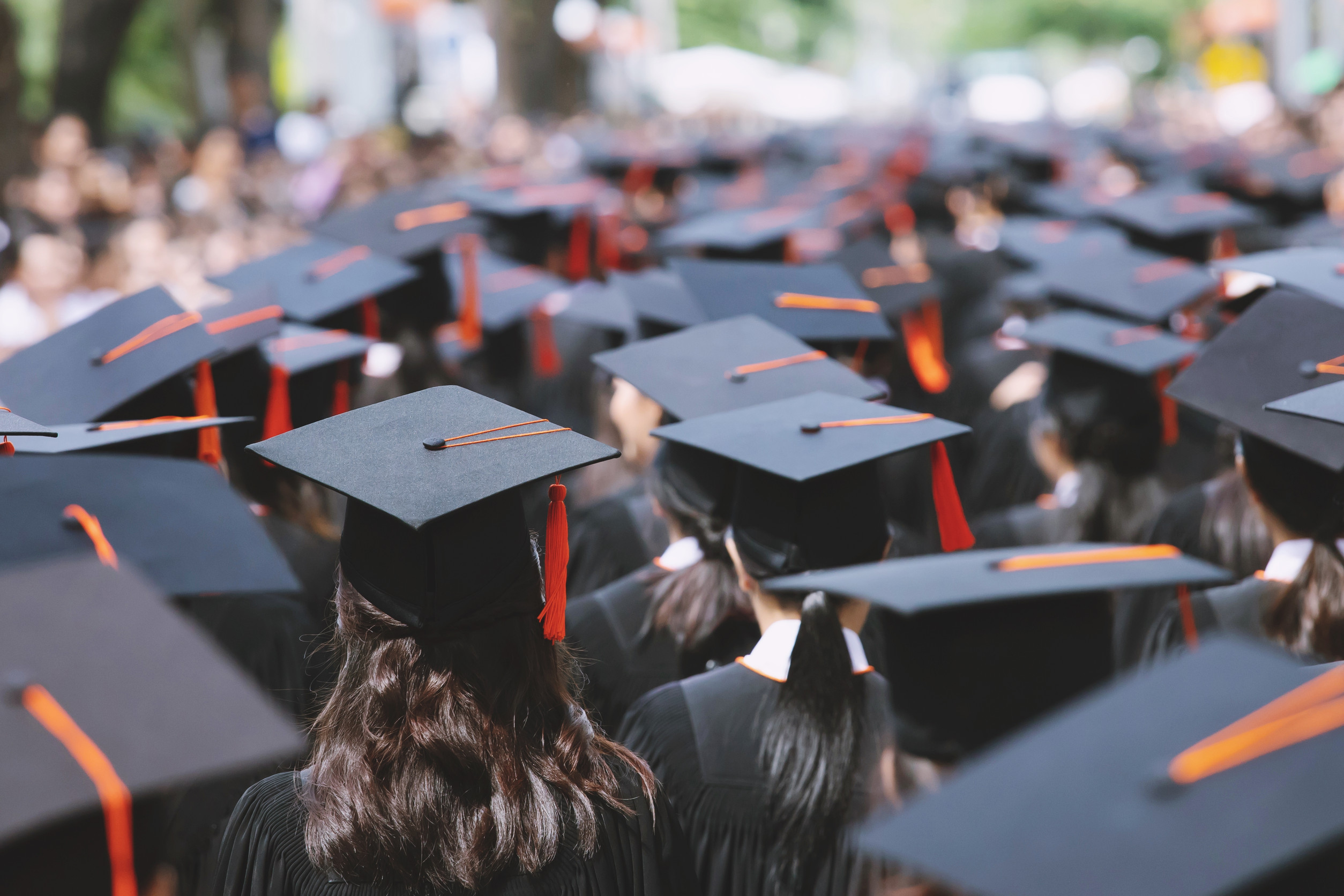 Group of college graduates during commencement