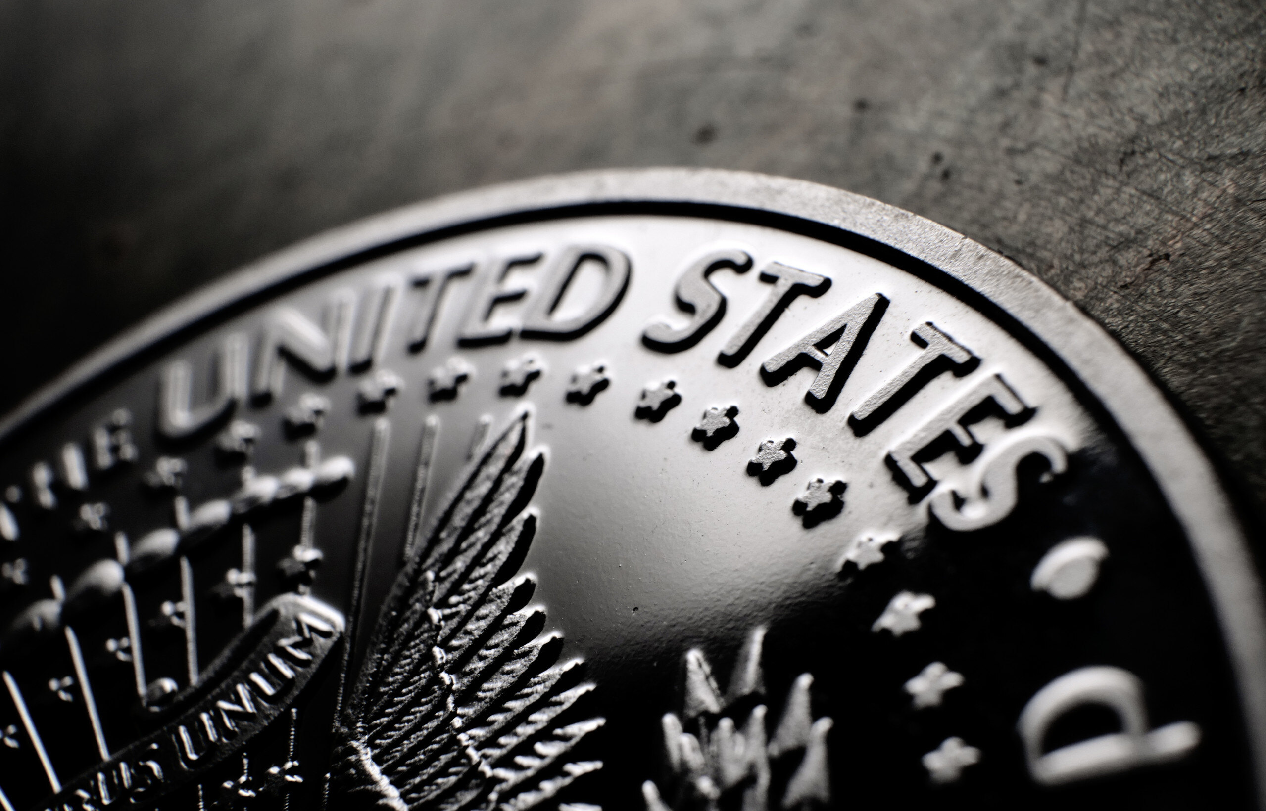 Detailed Macro close up of a coin