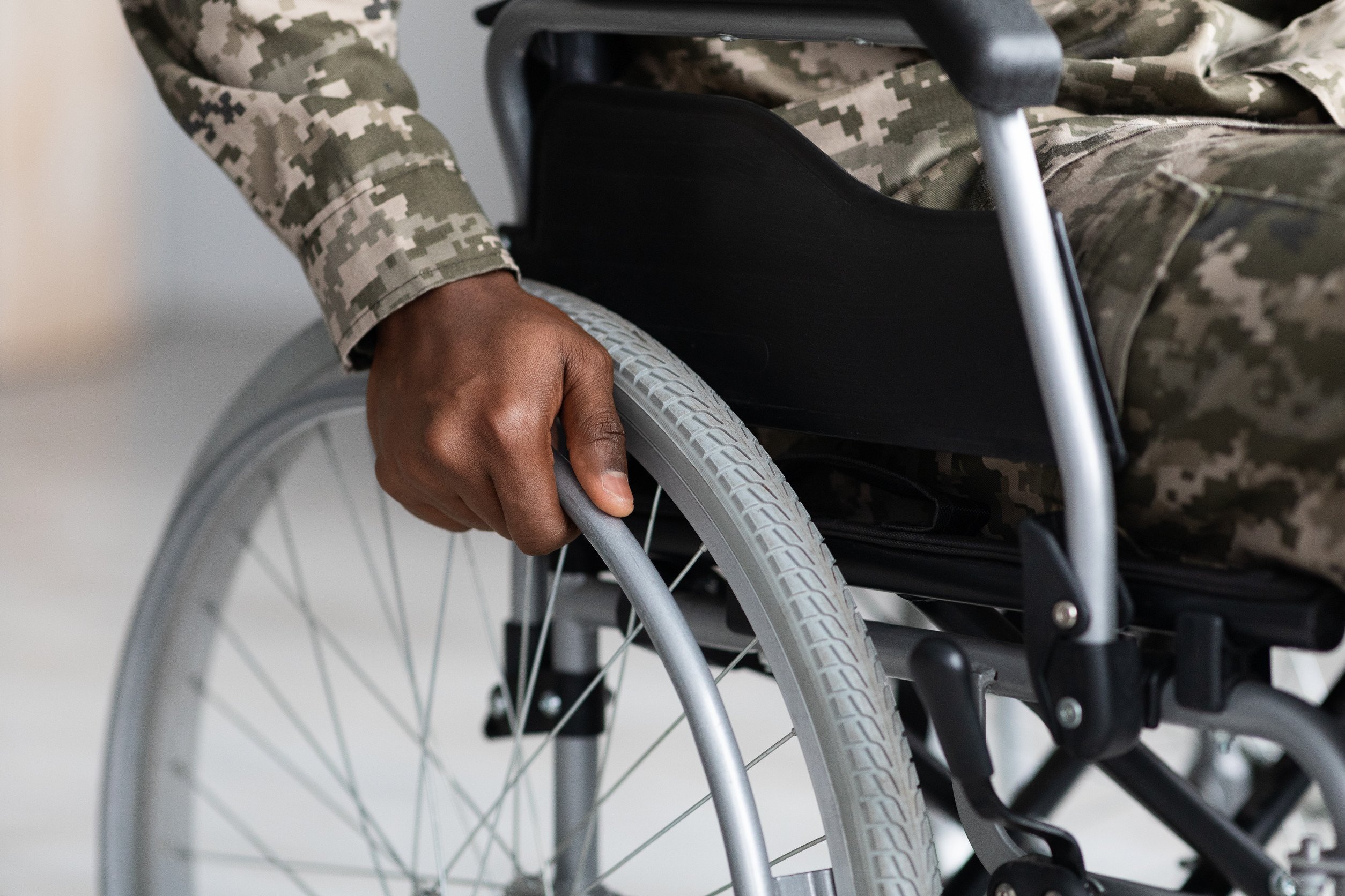 a veteran in a wheel chair