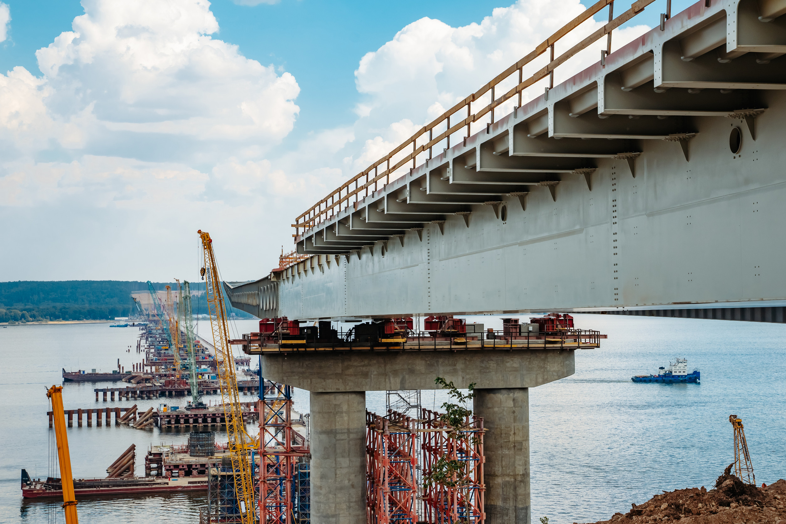 a bridge over water under construction