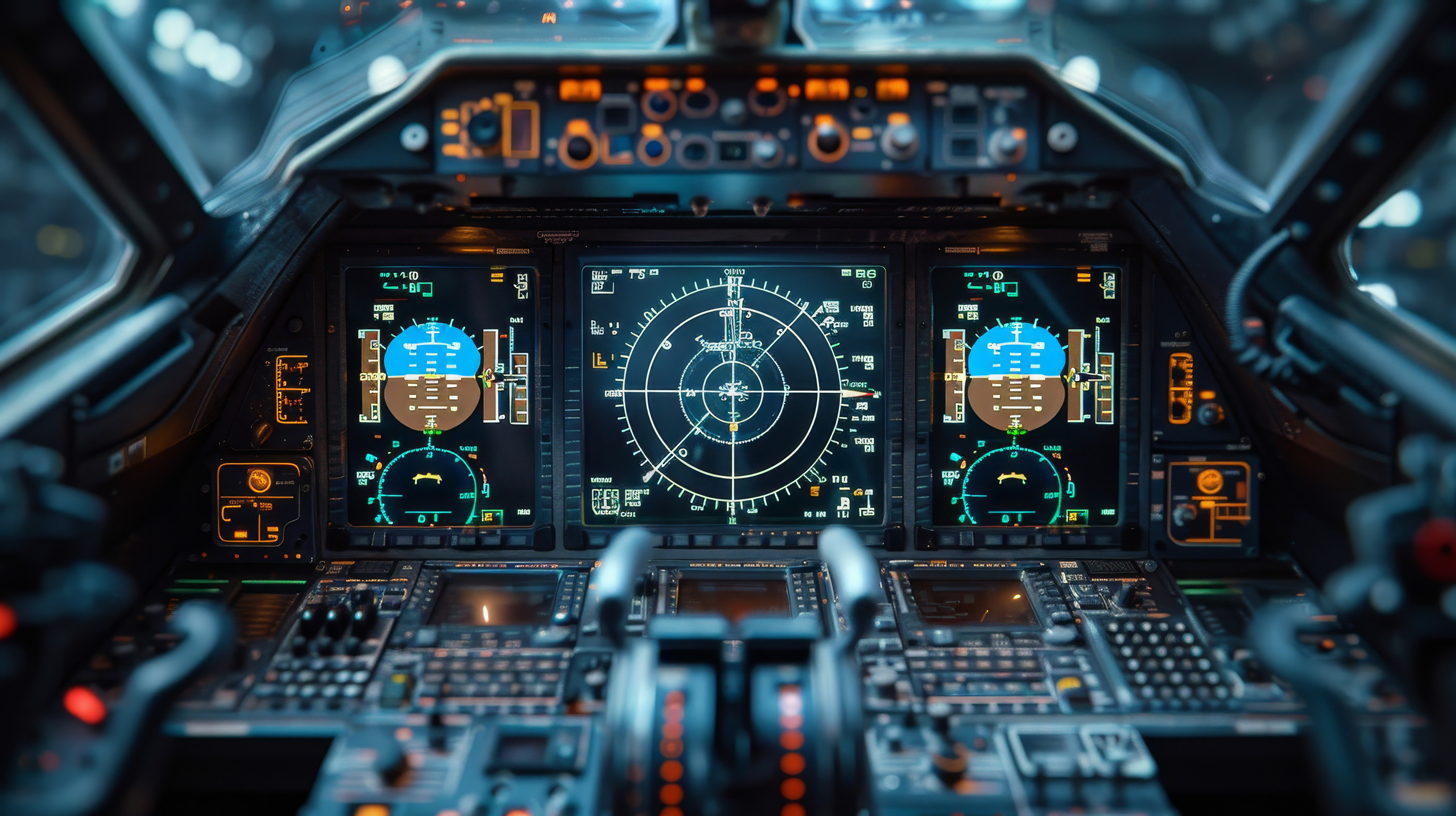 cockpit of a military fighter jet