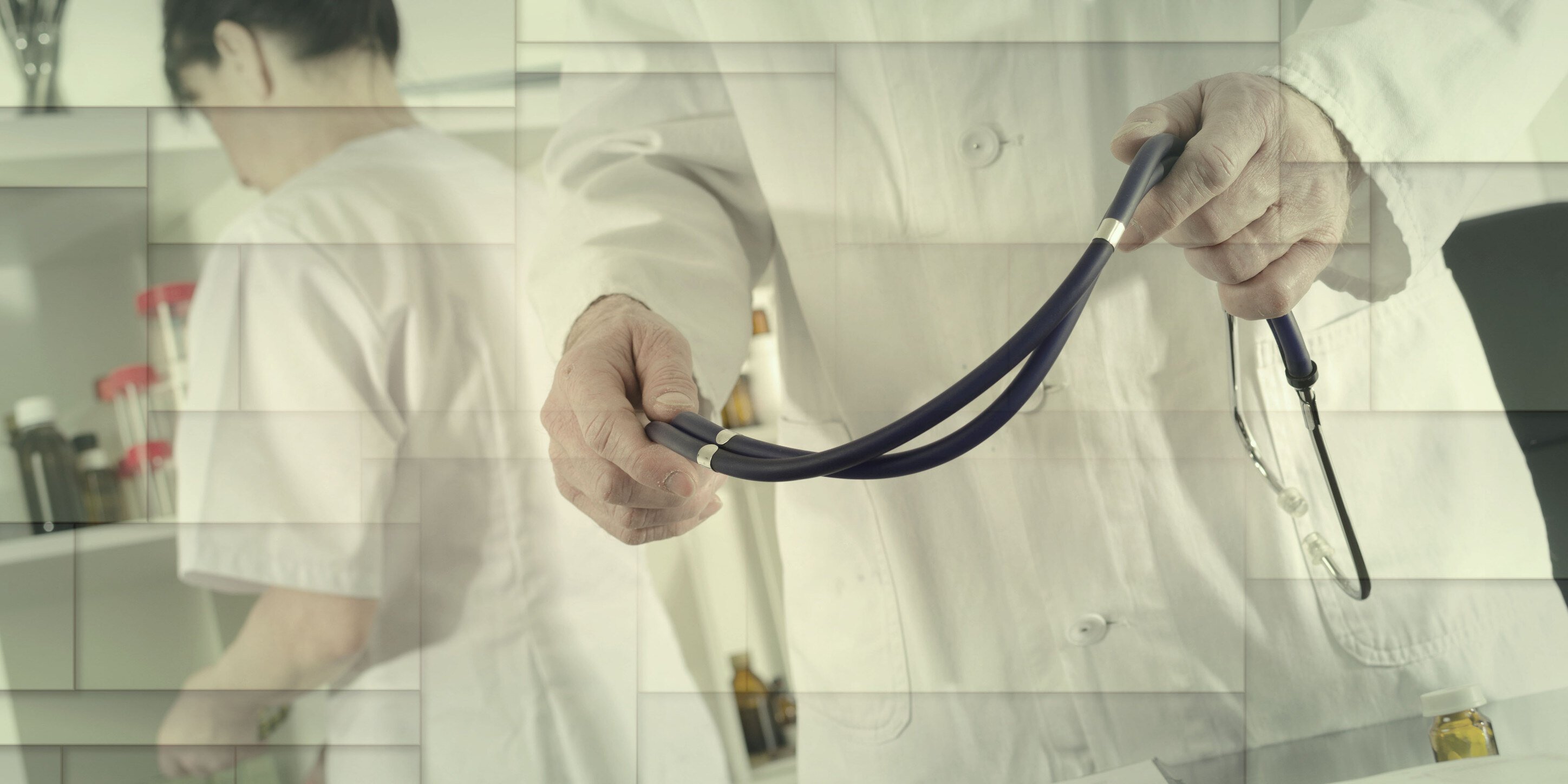 a doctor holding a telescope