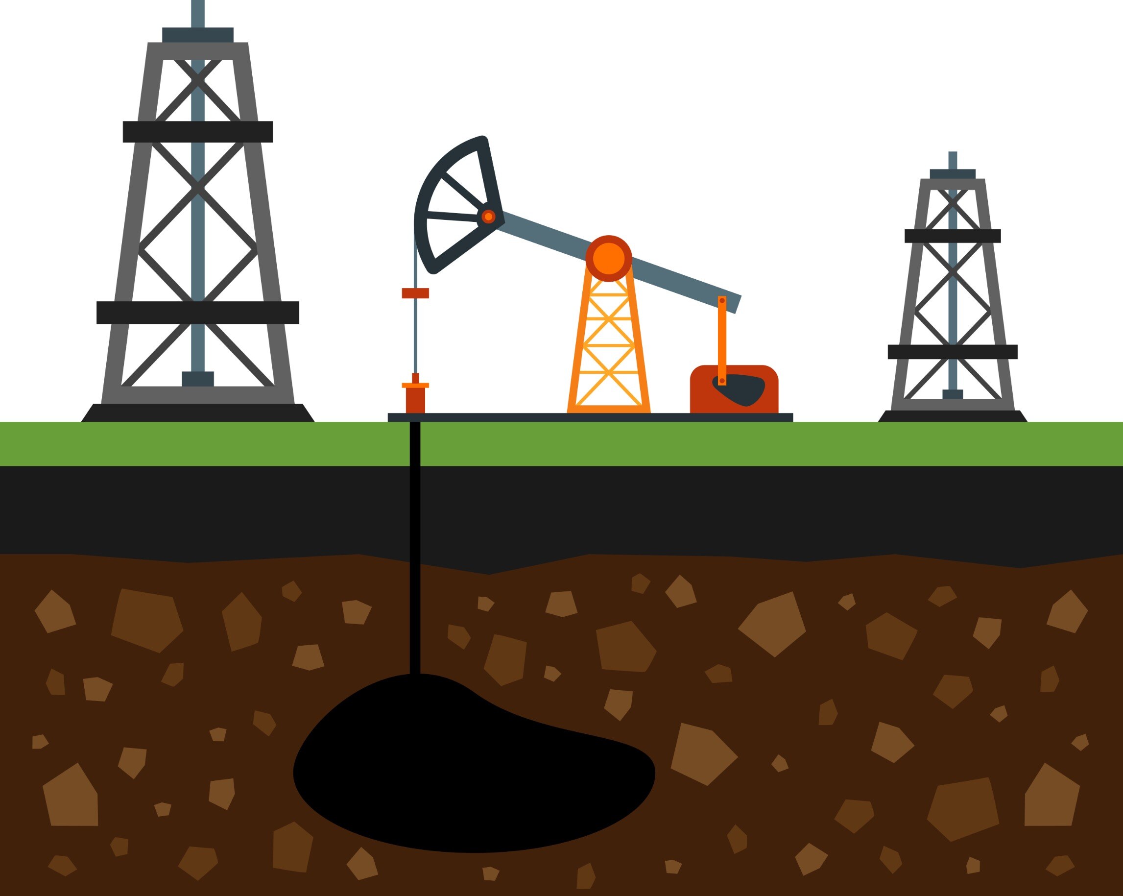 vector image illustrating oil fracking