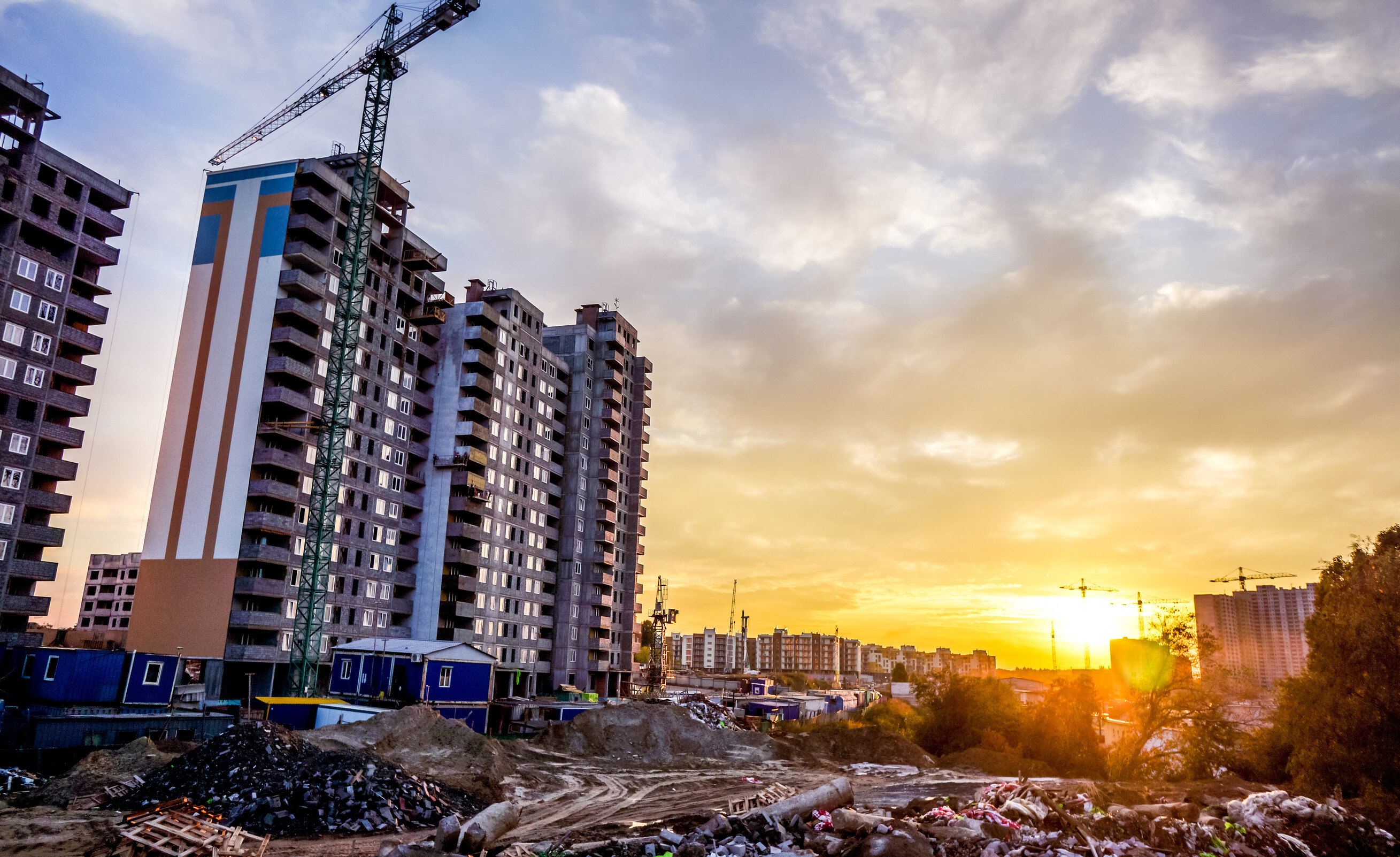 high rise buildings under construction