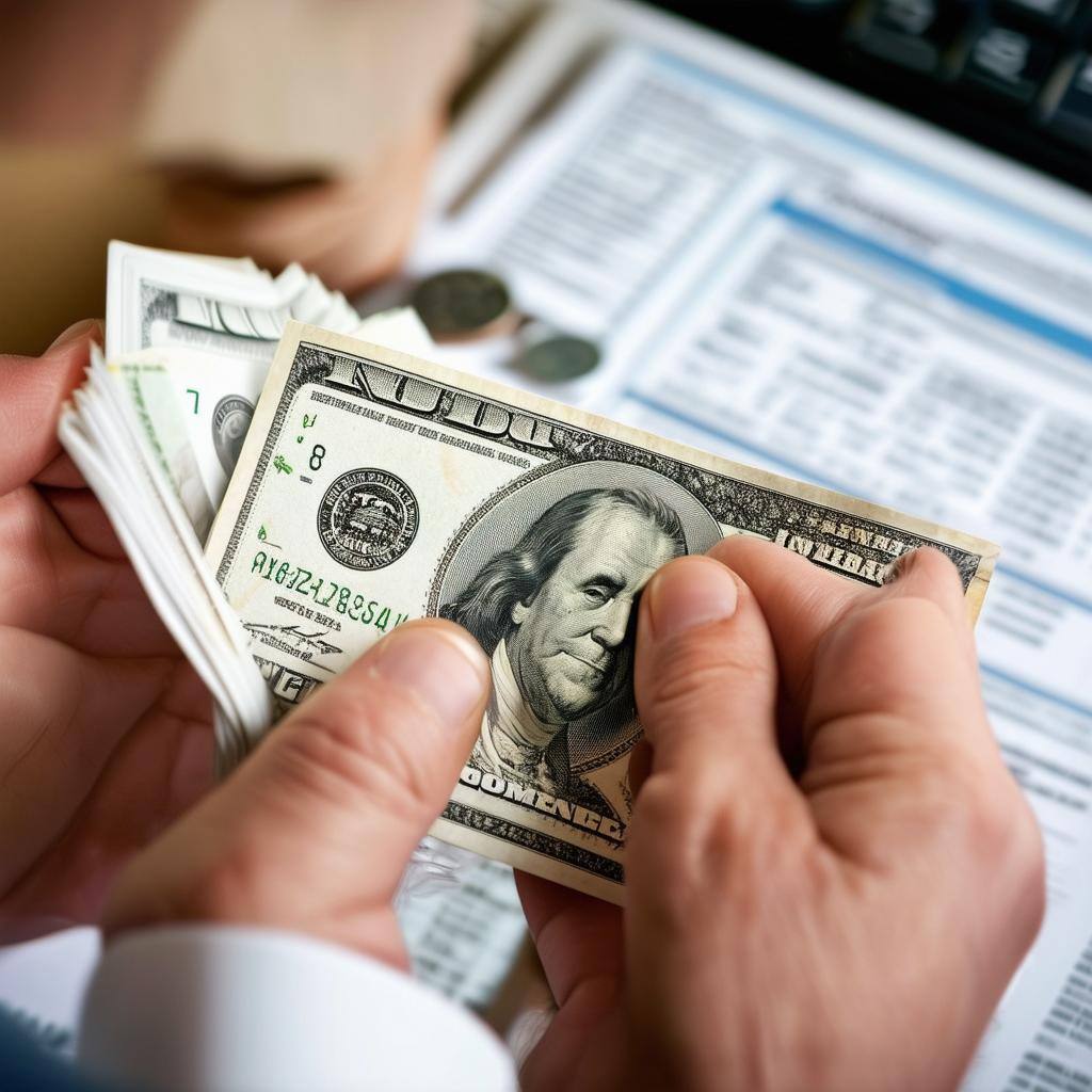 hands holding cash
