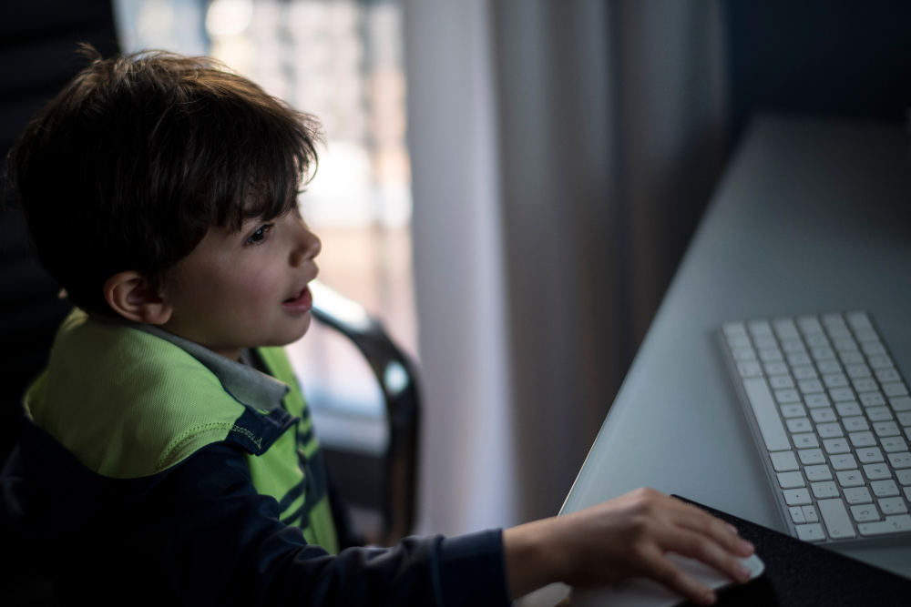 child using computer